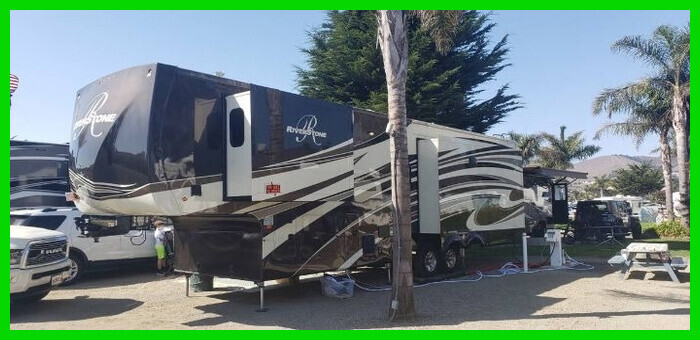 2018 Forest River Riverstone 37IK 3 TV's Fireplace Washer Dryer King Bed