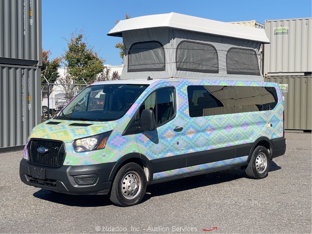 2023 Ford Transit Pop Up Camper Van Truck RV Motorhome Kitchenette bidadoo