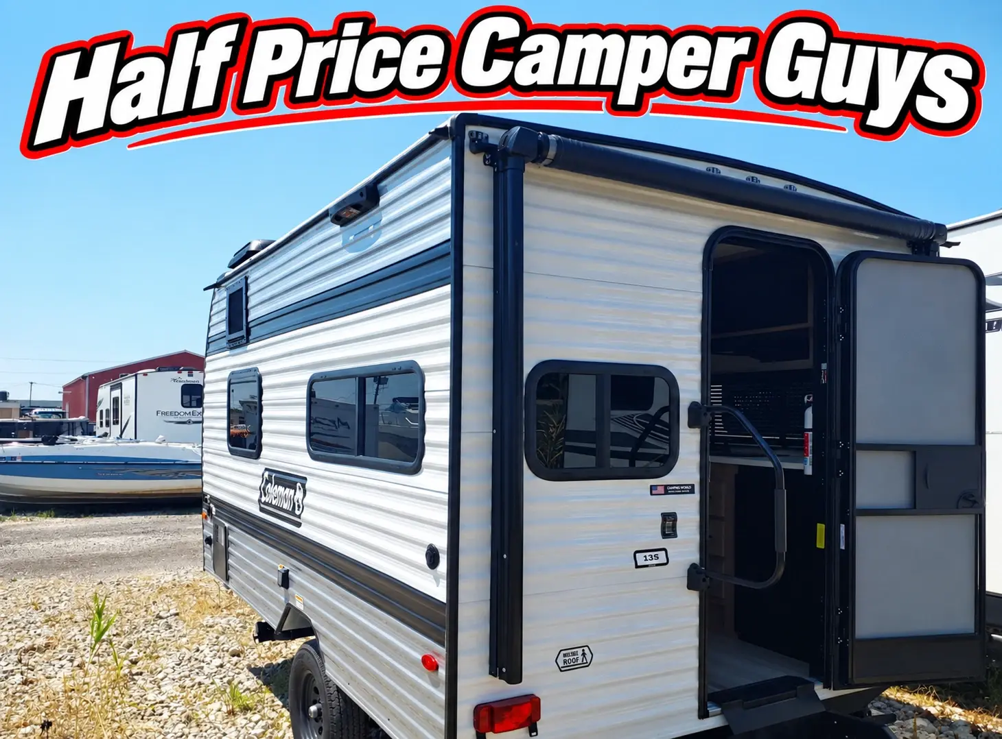 2026 CLEAN TILTE COLEMAN 13S CAMPER BUNK BEDS TRAILER fire place power awning