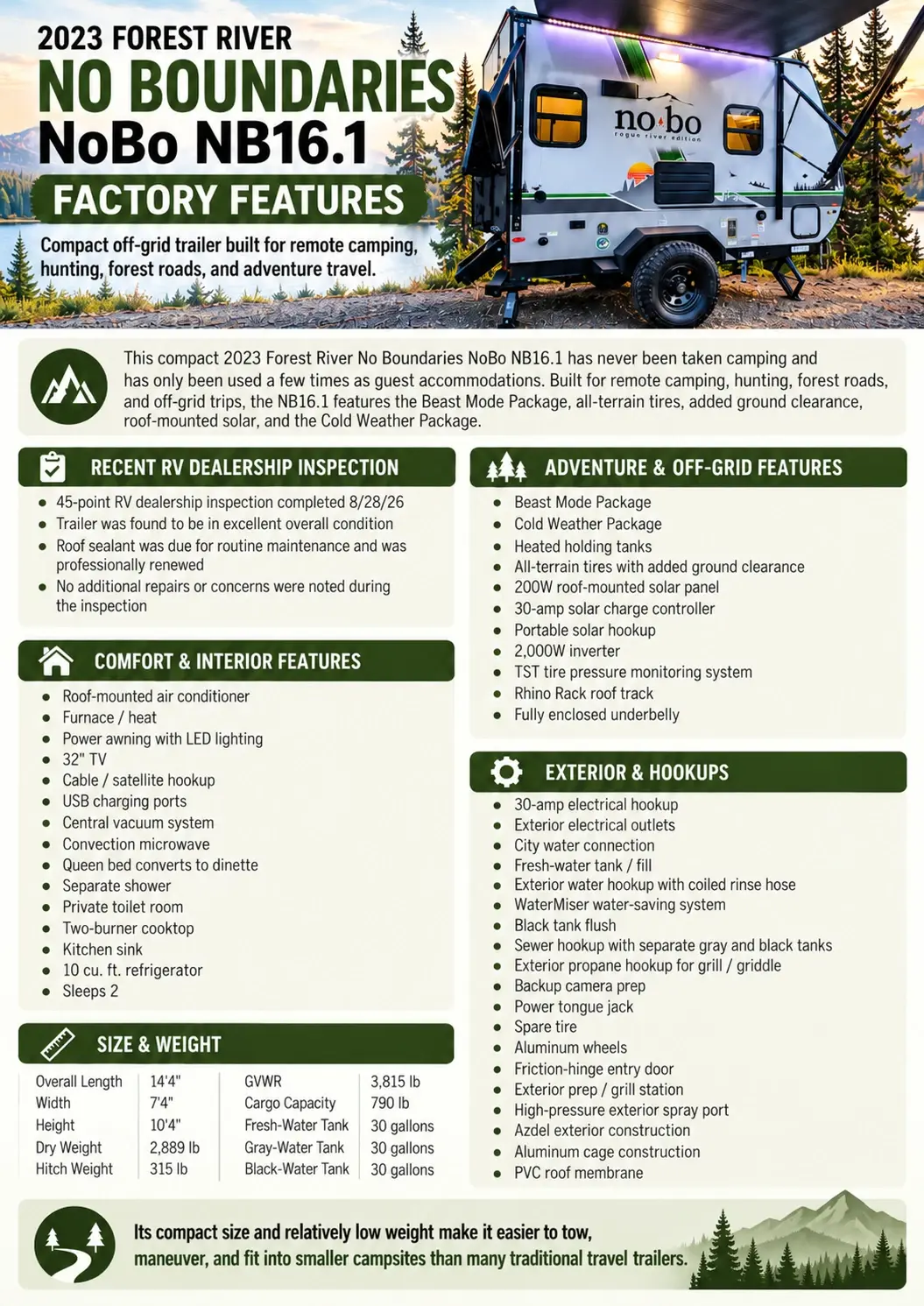 2023 Forest River NB16.1 Travel Trailer