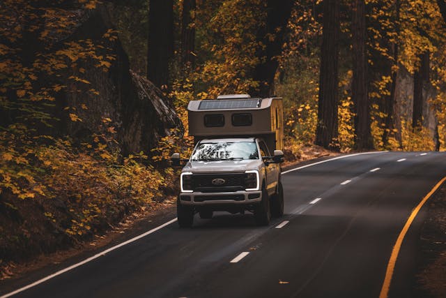 Let's go RV Camping in Autumn RV travels through autumn forest